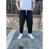 Bol Kalıp Siyah Keten Pantolon