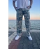 Dijital Baskı Mavi Renk Pantolon