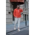Dokulu Oversize Kırmızı Gömlek