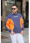 Lacivert Super Fast Parçalı Sweatshirt