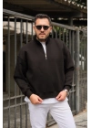 Siyah Fermuarlı Sweatshirt