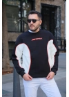 Siyah Super Fast Parçalı Sweatshirt