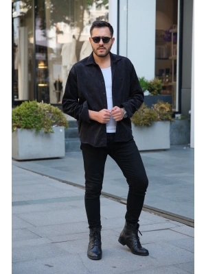 Siyah Kadife Gömlek