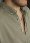 Fresh Haki Keten Gömlek