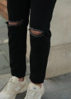 Yırtık Siyah Boyfriend Pantolon