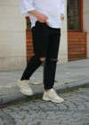 Yırtık Siyah Boyfriend Pantolon
