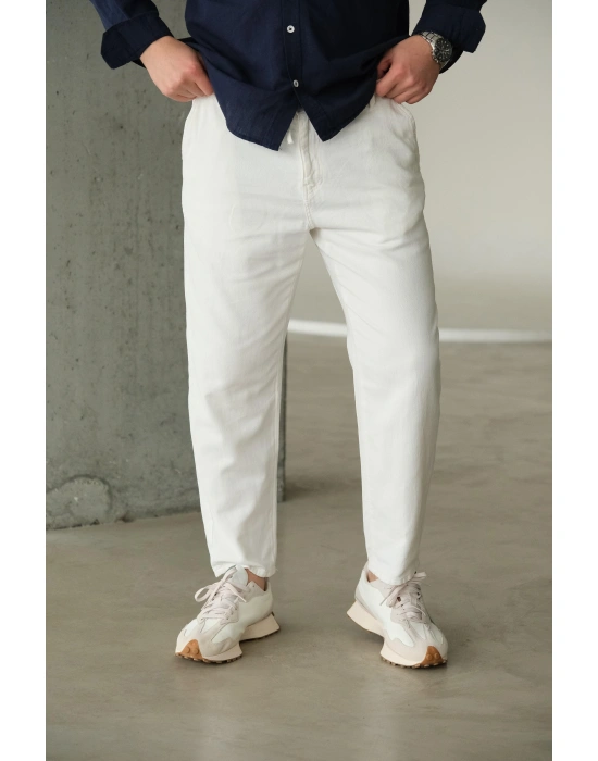 Beyaz Dokulu Pantolon