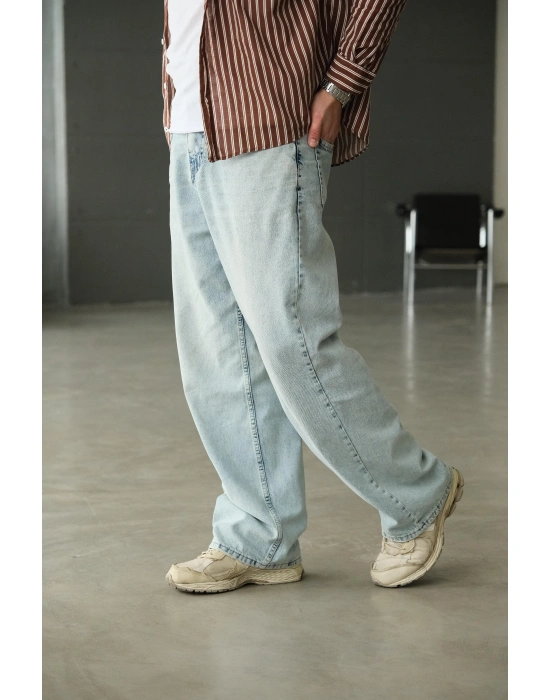 Buz Mavi Baggy Pantolon