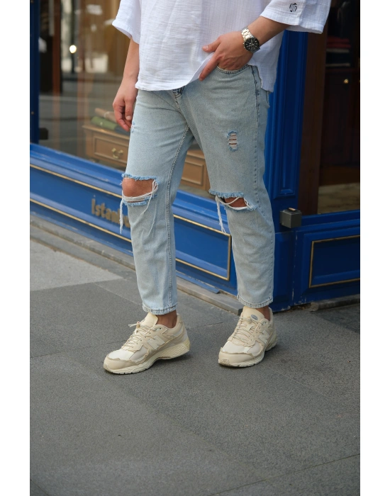 Buz Mavisi Boyfriend Pantolon