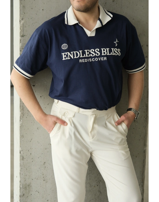 Endlees Lacivert Polo Yaka T-Shirt