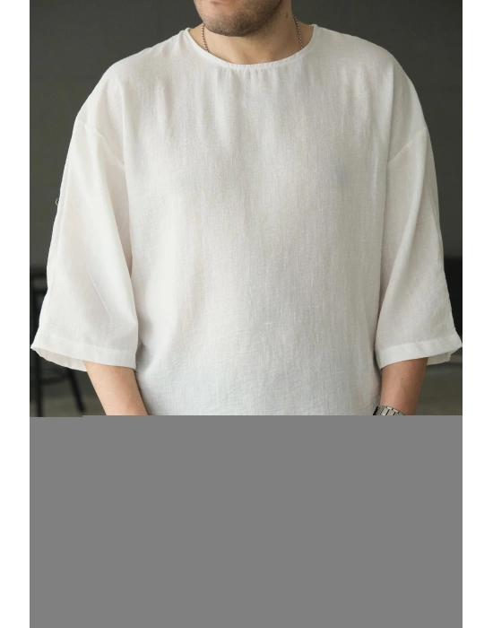 Fakir Kol Beyaz T-Shirt