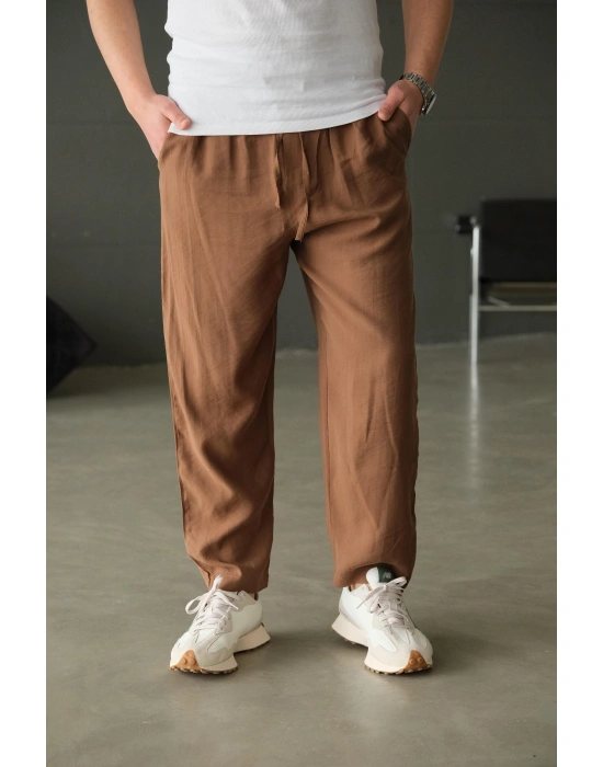 Kahve İtal Kumaş Bol Jogger Pantolon