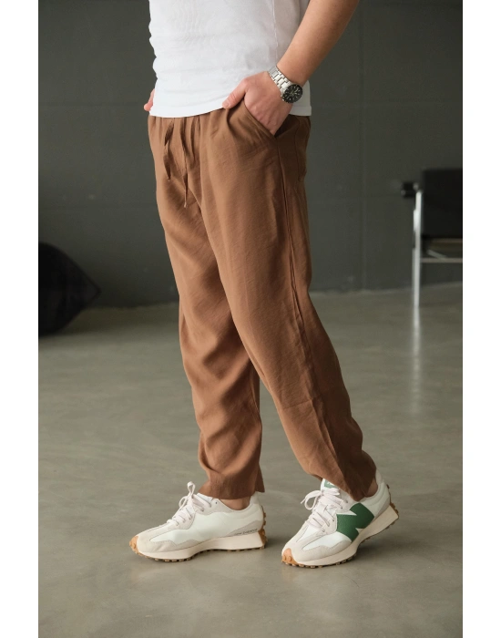 Kahve İtal Kumaş Bol Jogger Pantolon
