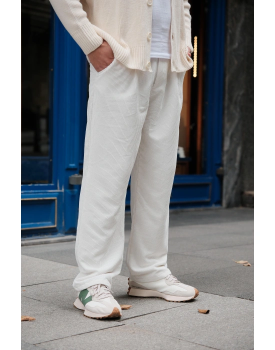 Kadife Beyaz Pantolon