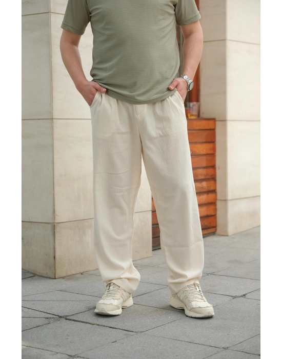 Keten Bej Pantolon