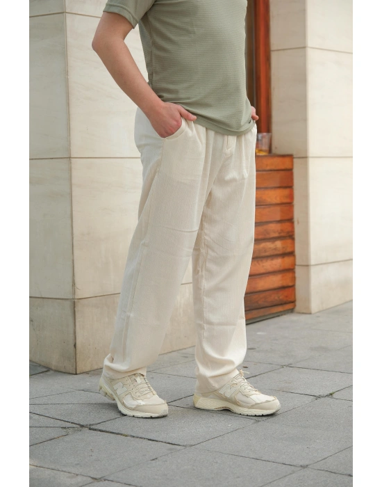 Keten Bej Pantolon