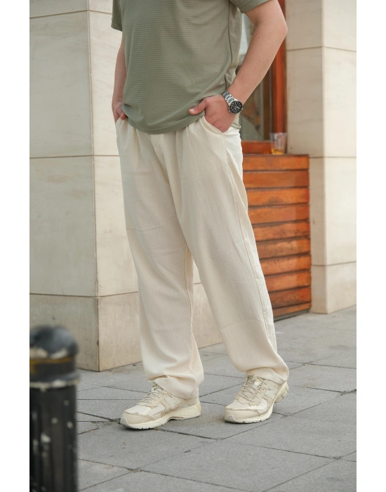 Keten Bej Pantolon