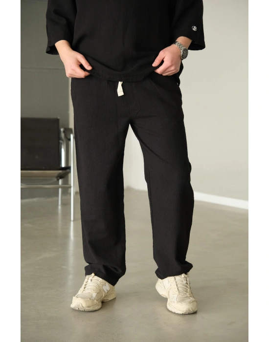 Keten GG Siyah Pantolon