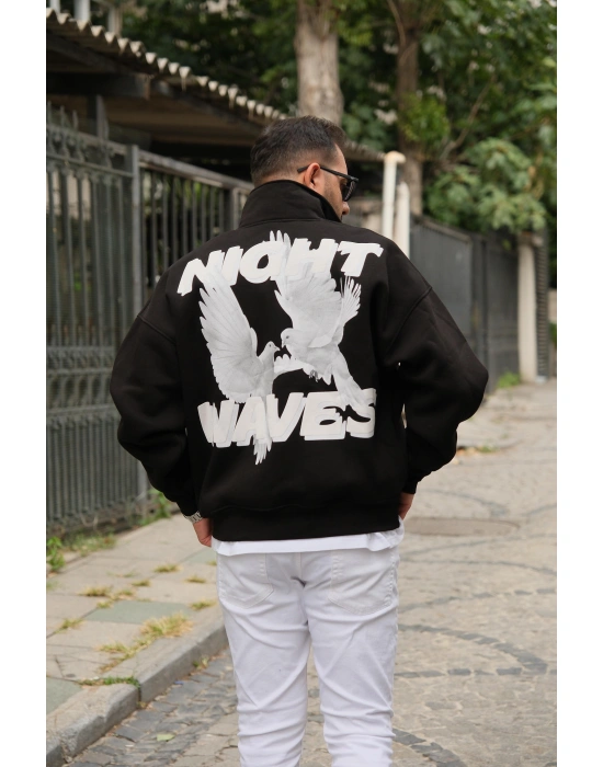 Nigh Waves Baskılı Sweatshirt