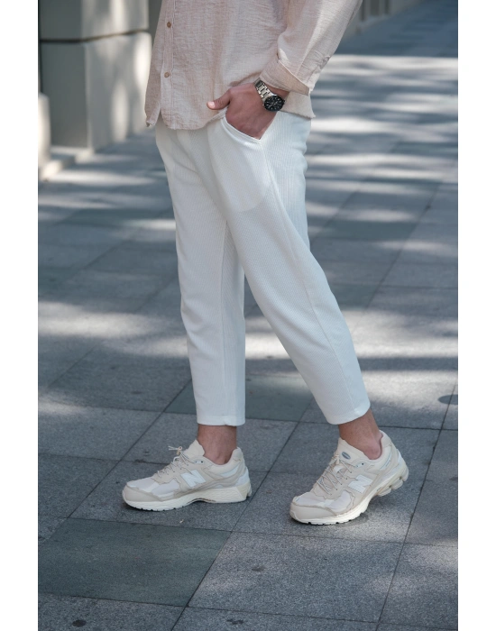 Örme Beyaz Pantolon