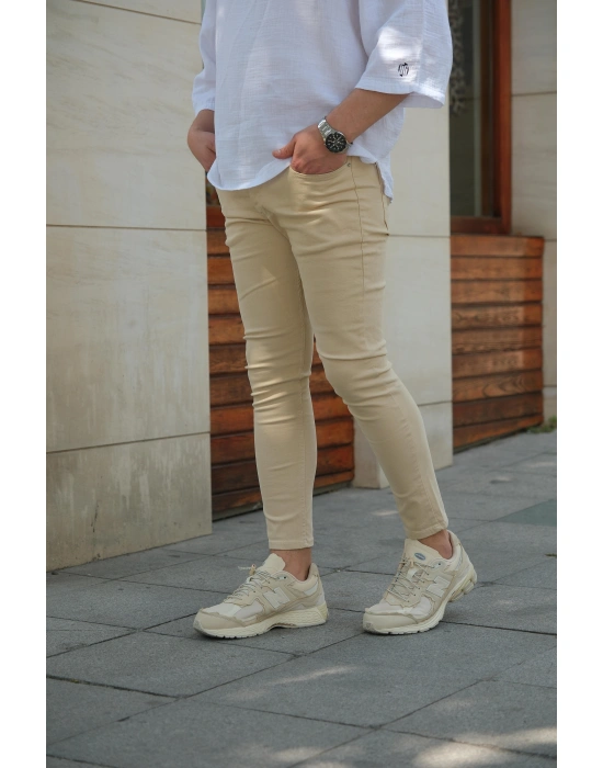 Skinny Bej Pantolon