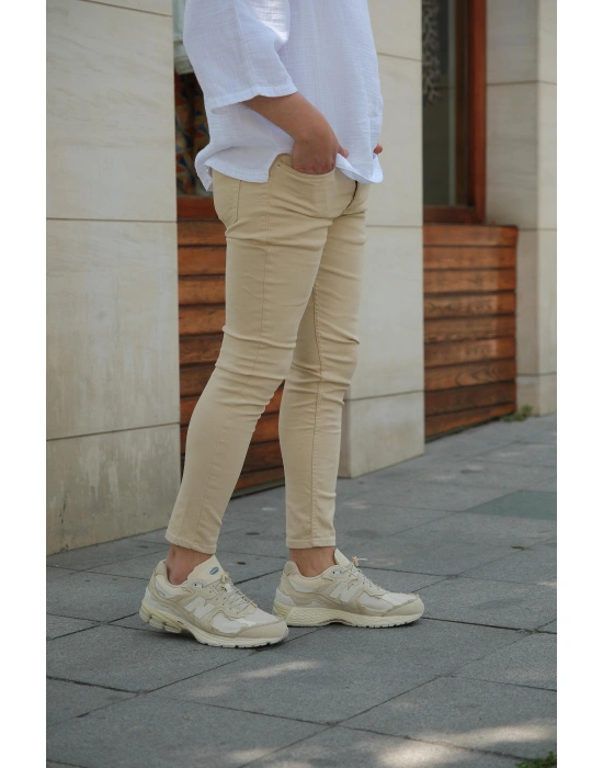 Skinny Bej Pantolon