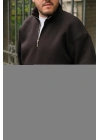 Siyah Fermuarlı Sweatshirt