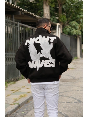 Nigh Waves Baskılı Sweatshirt
