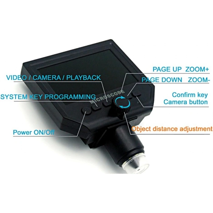 1-600X 3.6mp Dijital Mikroskop 4.3inch Hd Gostergeli