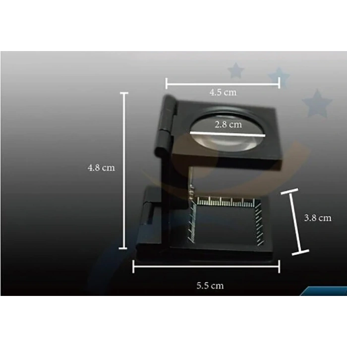 10X Cam Lens LED Işık Büyüteç Çinko Alaşımı Katlanabilir Ölçekli Büyüteç