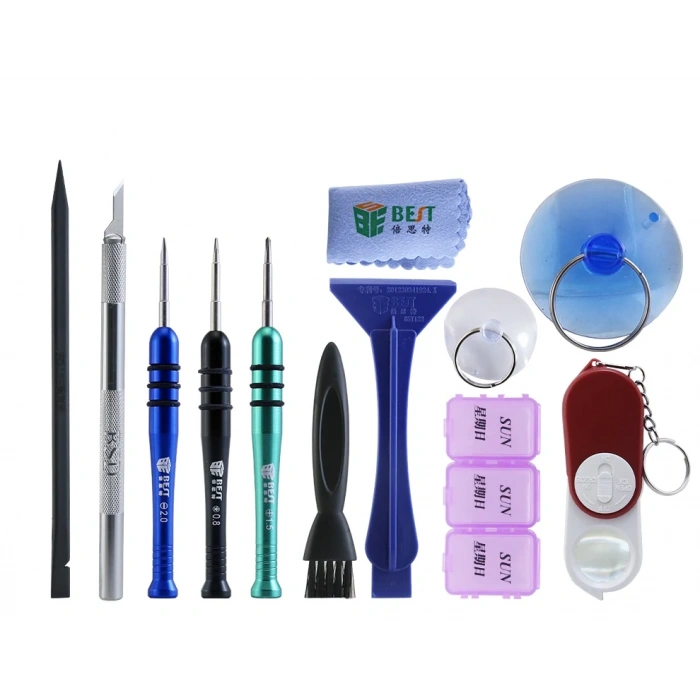 12 Parça Tamir Set Tornavida pane büyüteç vantuz neşter