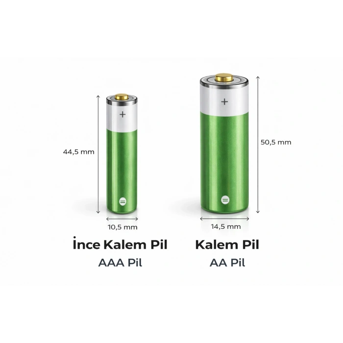 AAA Şarjlı Pil (USB-C) 800mWh 1.5V ince Kalem pil Kumanda pili 7 numara