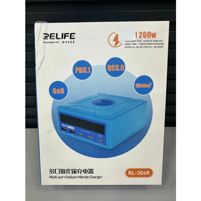 RELIFE RL-304R 260W GaN Hızlı Şarj İstasyonu PD 3.1 QC 3.0 Kablosuz Şarj
