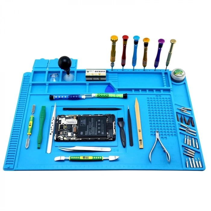 Çalışma Pedi s-160 tamir masası ısıya dayanıklı kaymaz mavi pad