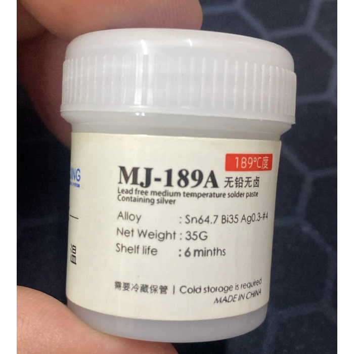 MJ-189A 189°C Kurşunsuz Gümüşlü Lehim Pastası – 35Gr