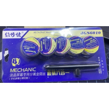 Mechanic JGS6010 LCD Ekran Ayırma Teli Seti – 5’li Profesyonel Kesim Teli + Tutma Aparatı