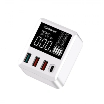 WLX-A9T Akıllı Çoklu Bağlantı Noktalı USB Hızlı Şarj Cihazı Taşınabilir Hızlı Şarj Çoklu Koruma Dijital Ekran QC 3.0 Cep Telefonları ve Dizüstü Bilgisayarlar için