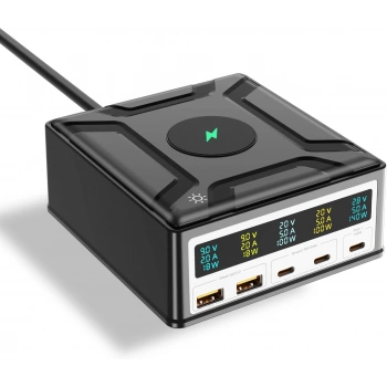 GaN 260W PD3.1 QC3.0 Wireless Çoklu Hızlı Şarj İstasyonu