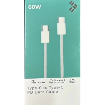 60w Çift Taraf-Type-C TURBO Hızlı Fast şarj Kablosu 1 metre Telefon Tablet