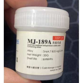 MJ-189A 189°C Kurşunsuz Gümüşlü Lehim Pastası – 35Gr