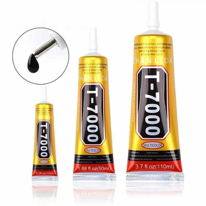 T7000 110ML yapıştırıcı tutkal cam kağıt porselen plastik ekran siyah