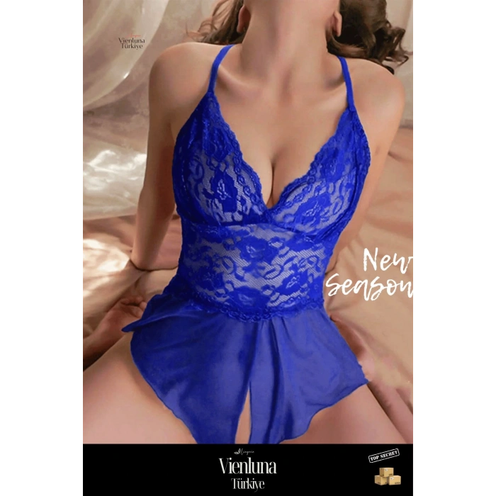 Premium Seri Kadın Fantezi Zarif Erotik Transparan Çekici Özel Bölgesi Açık Babydoll Seksi Gecelik