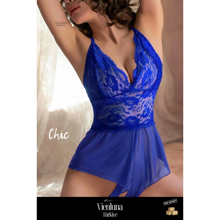 Premium Seri Kadın Fantezi Zarif Erotik Transparan Çekici Özel Bölgesi Açık Babydoll Seksi Gecelik