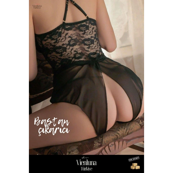Premium Seri Kadın Erotik Çekici Zarif Dantel Fantezi Şık Özel Bölgesi Açık Babydoll Seksi Gecelik