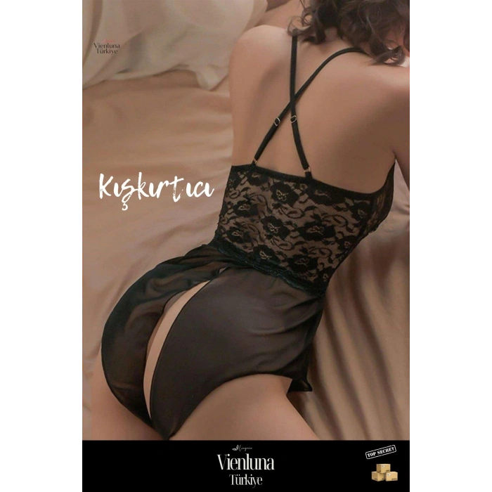 Premium Seri Kadın Erotik Çekici Zarif Dantel Fantezi Şık Özel Bölgesi Açık Babydoll Seksi Gecelik