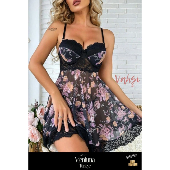 Özel Üretim Şık Kadın İç Giyim Zarif Kesim Erotik Fantezi Çekici Stil Esnek Lüks Mini Gecelik