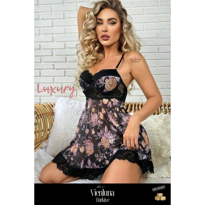 Özel Üretim Şık Kadın İç Giyim Zarif Kesim Erotik Fantezi Çekici Stil Esnek Lüks Mini Gecelik