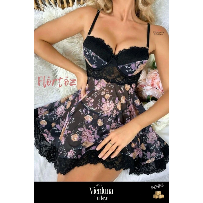 Özel Üretim Şık Kadın İç Giyim Zarif Kesim Erotik Fantezi Çekici Stil Esnek Lüks Mini Gecelik