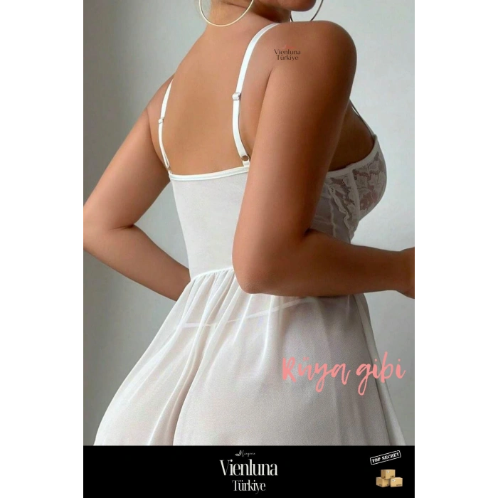 Yeni Sezon Seksi İç Giyim Özel Tasarım Esnek Beden İddialı Kombin Klasik Örgü Detaylı Gecelik