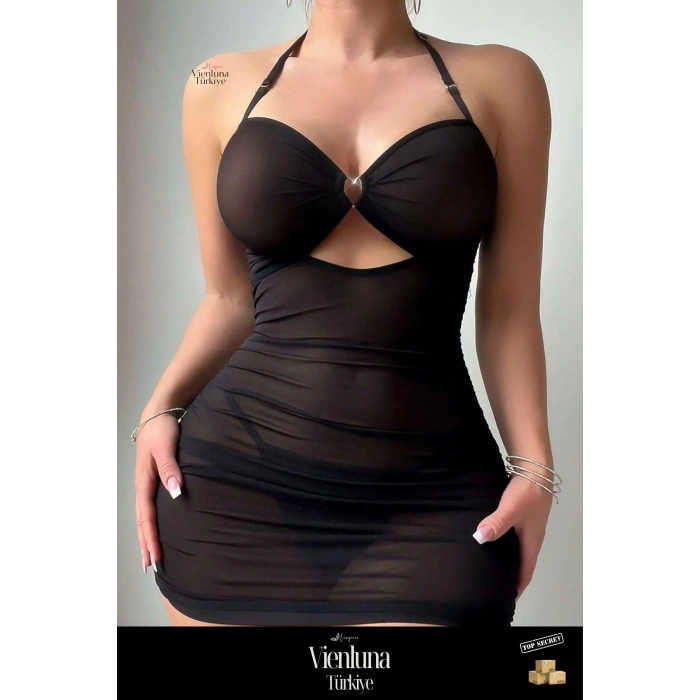 Premium Seri  Fantezi Şık Çekici Tasarım Özel Doku Seksi Stil Kadınsı İmaj Transpan Tül Gecelik